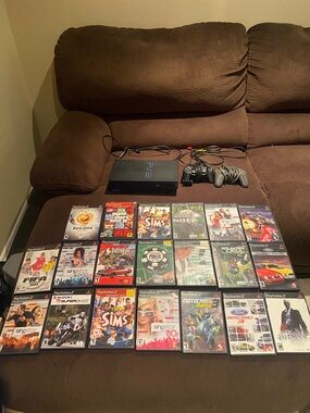 Playstation 2 PS2 Fat Game Console Bundle with 20 Games (Working Great)